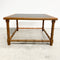 Mid Century Square Teak Faux Bamboo Carved Side Lamp Table