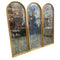 Vintage Gilt Framed Set of 3 Arched MottlePatch Pattern Backed Mirrors