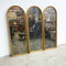 Vintage Gilt Framed Set of 3 Arched MottlePatch Pattern Backed Mirrors