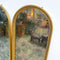 Vintage Gilt Framed Set of 3 Arched MottlePatch Pattern Backed Mirrors