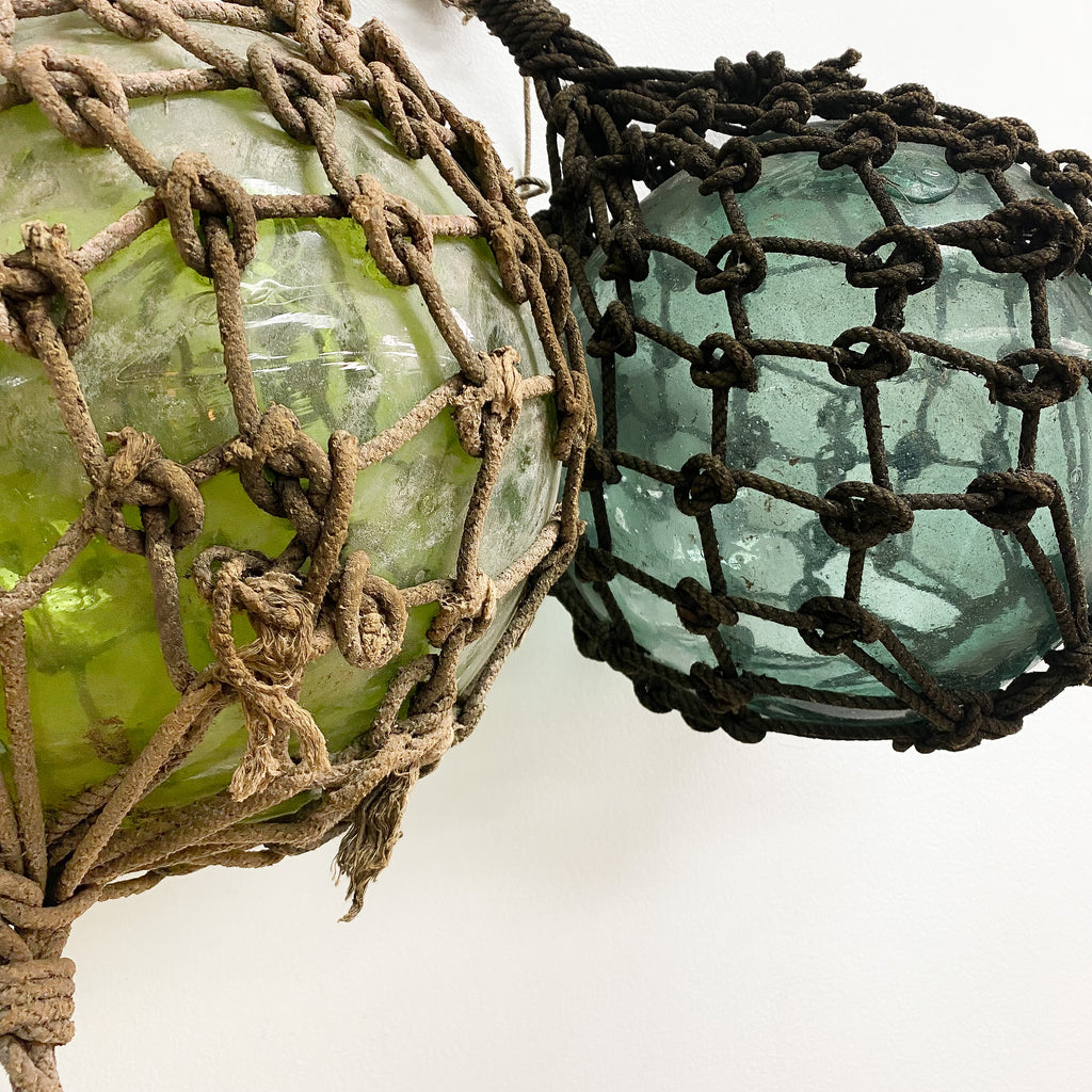 Vintage Glass Fishing Float Buoys - 2x available