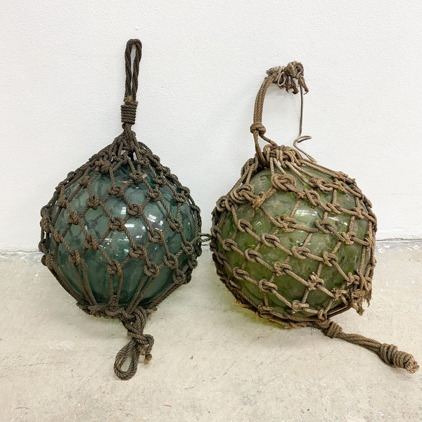 Vintage Glass Fishing Float Buoys - 2x available