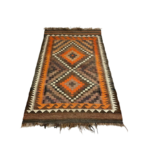 Vintage Hand Woven Wool Kilim Rug