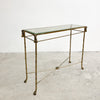 Vintage Hollywood Regency Brass And Glass Console