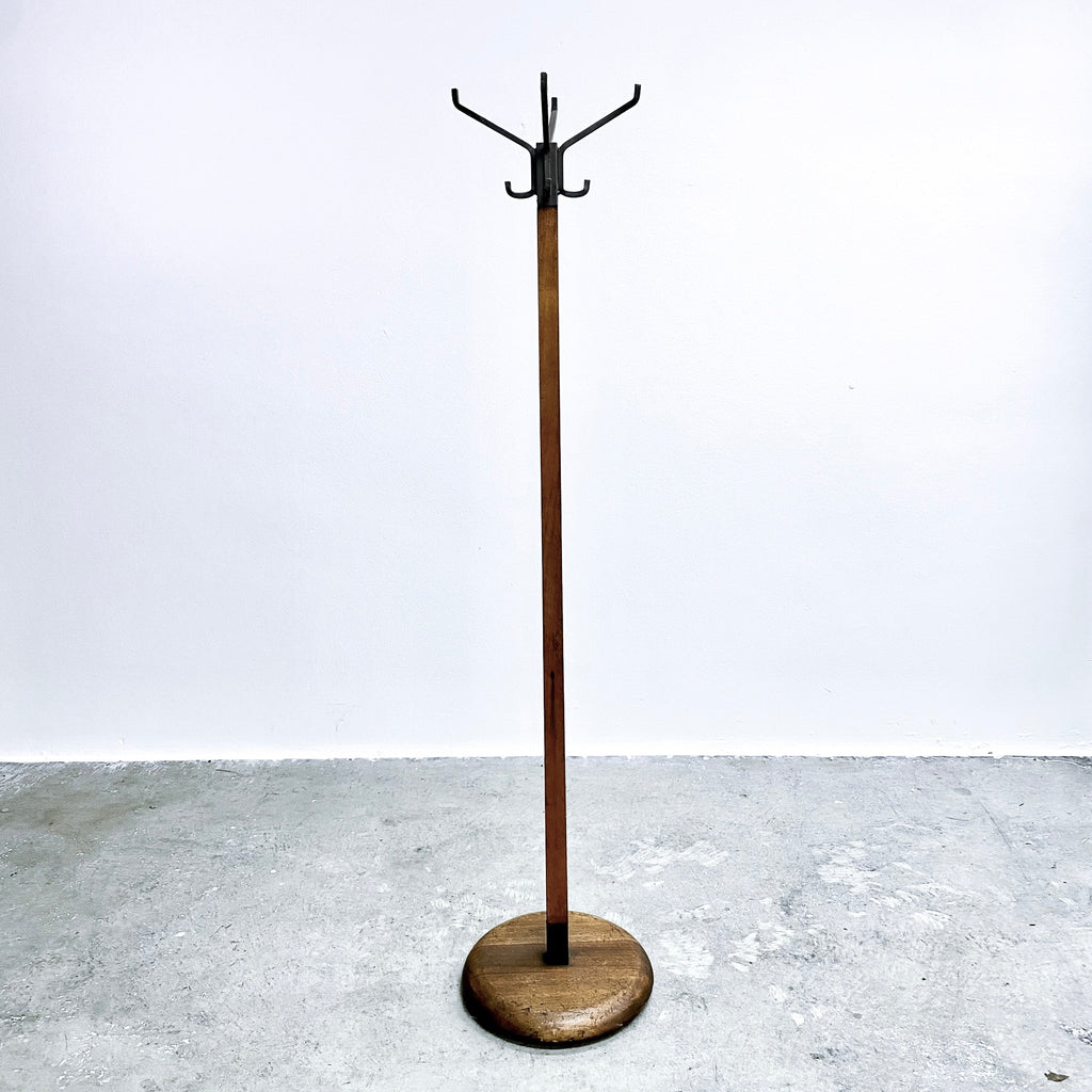 Vintage Industrial Solid Oak Hat Rack And Coat Stand