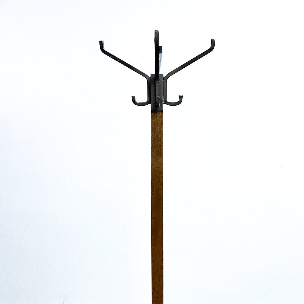 Vintage Industrial Solid Oak Hat Rack And Coat Stand