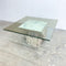 Vintage Italian Carrara Marble And Glass Side Table