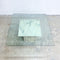 Vintage Italian Carrara Marble And Glass Side Table