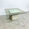 Vintage Italian Carrara Marble And Glass Side Table