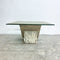 Vintage Italian Carrara Marble And Glass Side Table