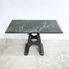 Vintage Italian Marble Console Table with Industrial Cast Iron Base