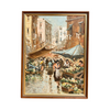 Vintage Italian Oil Painting Of Market Scene