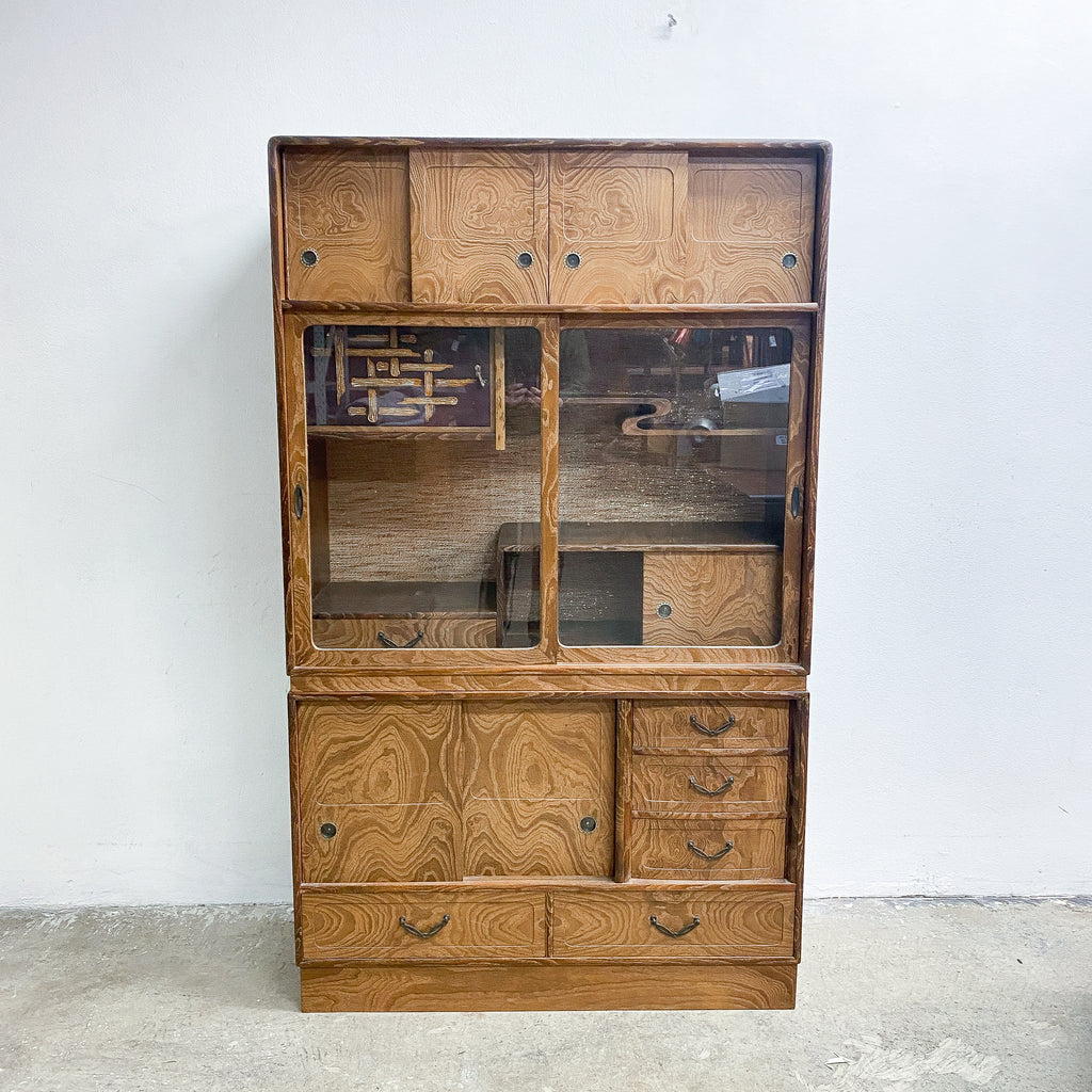Vintage Japanese 1930s Mulberry Wood Tansu Cabinet
