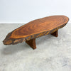 Vintage Live Edge Slab Cut Solid Wood Coffee Table