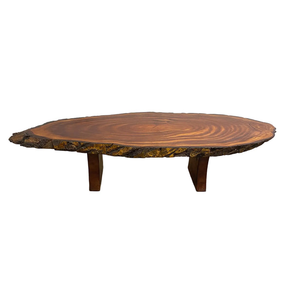Vintage Live Edge Slab Cut Solid Wood Coffee Table