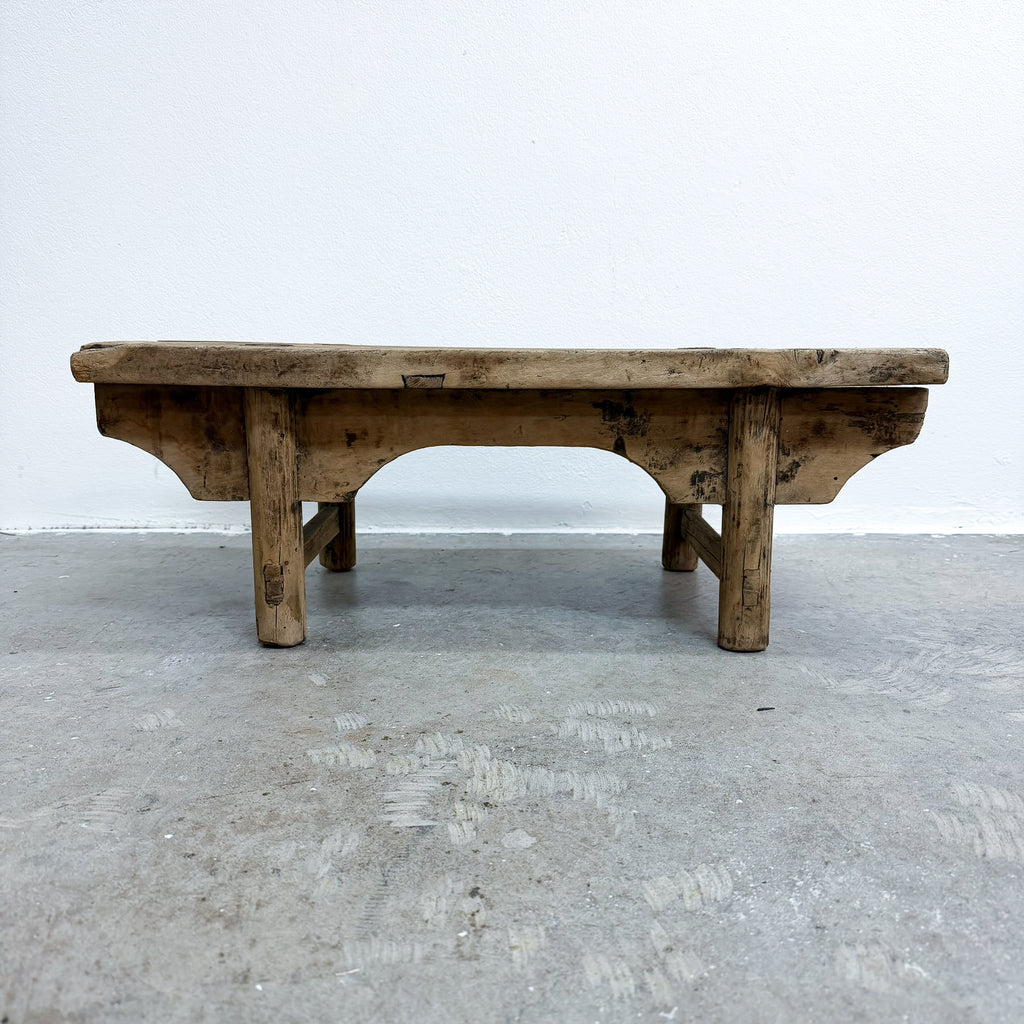 Vintage Low Oriental Side Table Well Weathered Rustic Finish