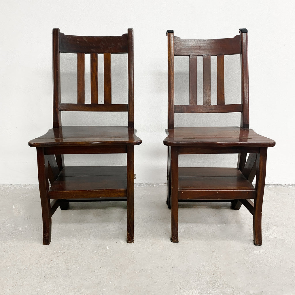 Vintage Mahogany Metamorphic Library Step Chair