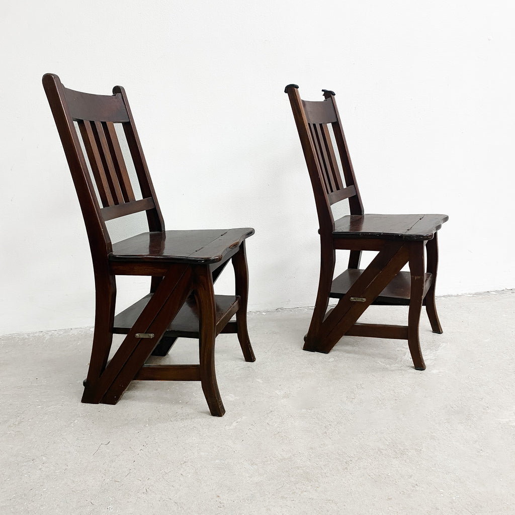 Vintage Mahogany Metamorphic Library Step Chair
