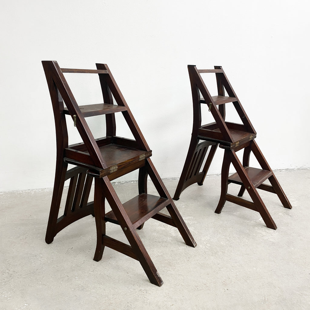 Vintage Mahogany Metamorphic Library Step Chair