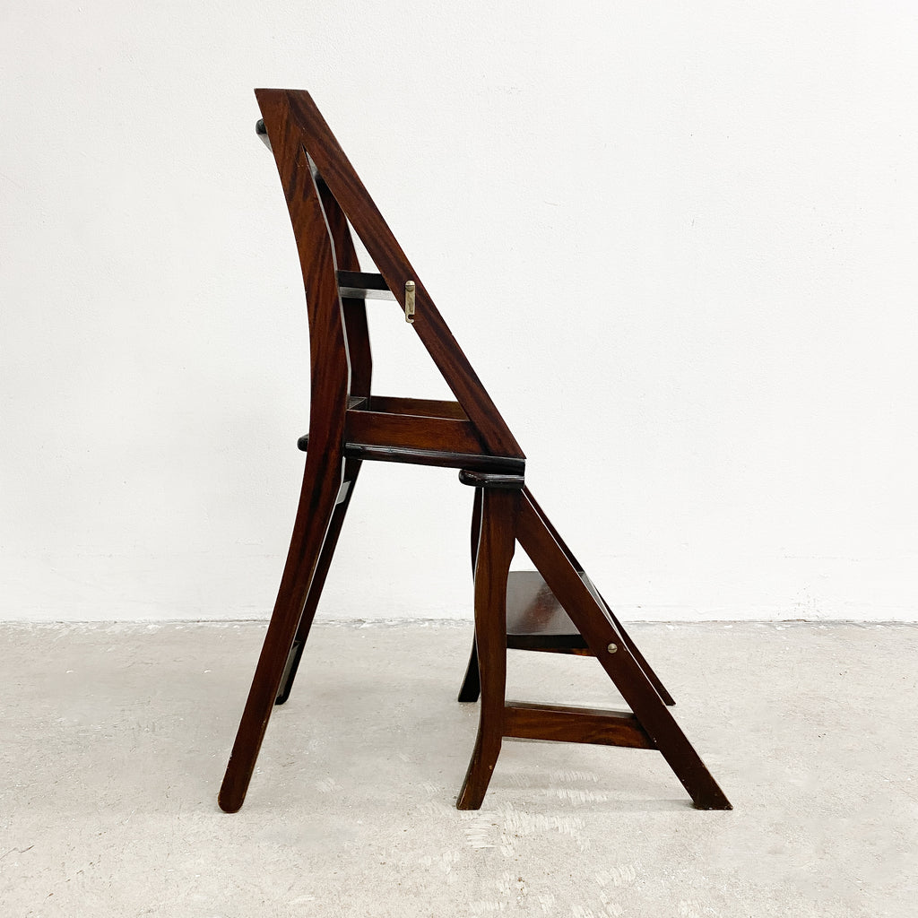 Vintage Mahogany Metamorphic Library Step Chair