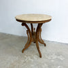 Vintage Marble Top Side Table With Carved Teak Base