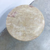 Vintage Marble Top Side Table With Carved Teak Base