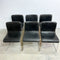 Vintage Mid Century 1970's Italian Chrome And Leather Dining Chairs Stackable