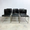 Vintage Mid Century 1970's Italian Chrome And Leather Dining Chairs Stackable