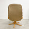 Mid Century Beech Faced Bent Plywood Leather Swivel Armchair