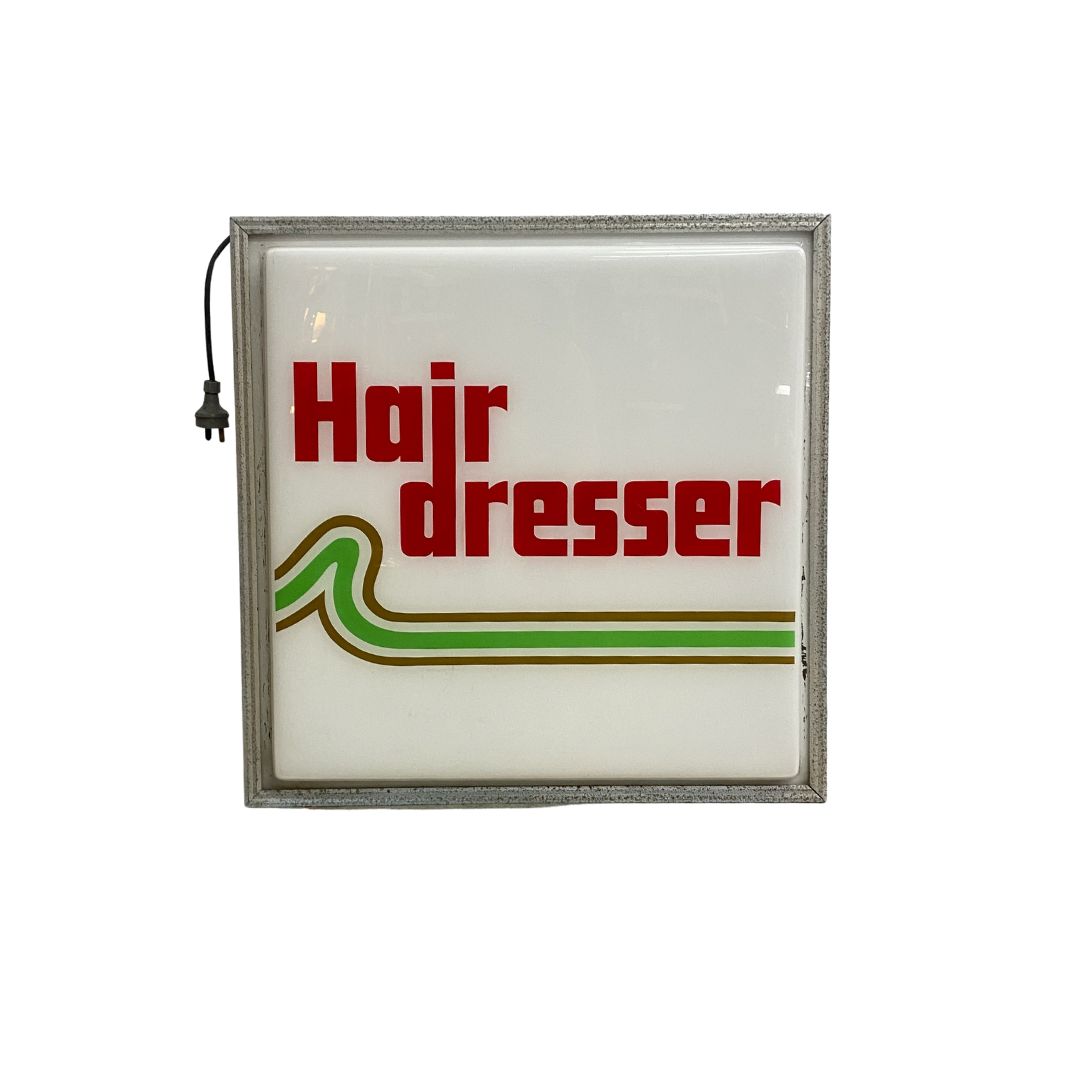 Vintage Mid Century Illuminated Hair Dresser Sign