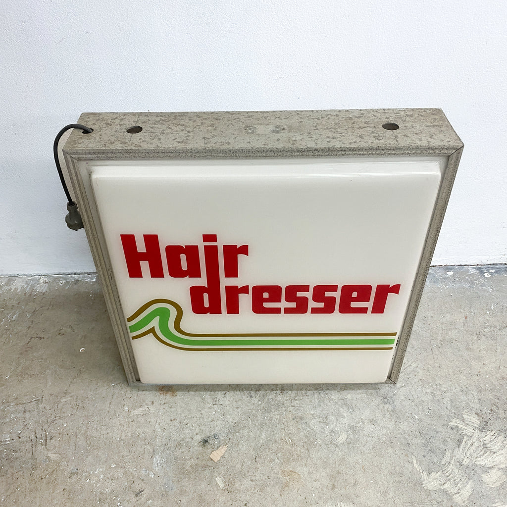 Vintage Mid Century Illuminated Hair Dresser Sign