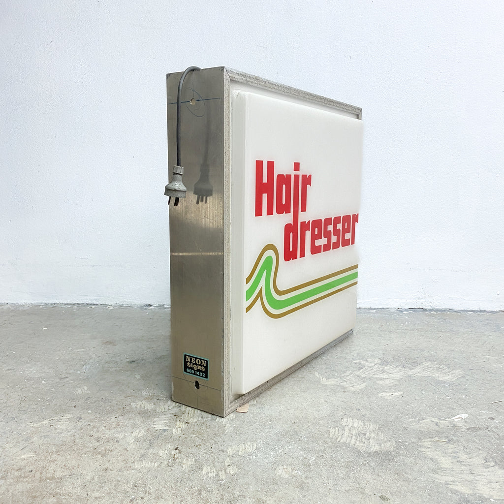 Vintage Mid Century Illuminated Hair Dresser Sign