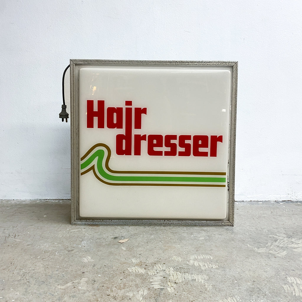 Vintage Mid Century Illuminated Hair Dresser Sign