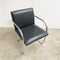 Set Of 6 Mies Van Der Rohe Brno Style Black Leather And Chrome Cantilever Chairs