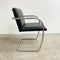 Set Of 6 Mies Van Der Rohe Brno Style Black Leather And Chrome Cantilever Chairs