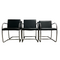 Set Of 6 Mies Van Der Rohe Brno Style Black Leather And Chrome Cantilever Chairs