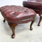 Vintage Moran Chesterfield Leather Wingback Armchair With Footstool