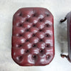 Vintage Moran Chesterfield Leather Wingback Armchair With Footstool