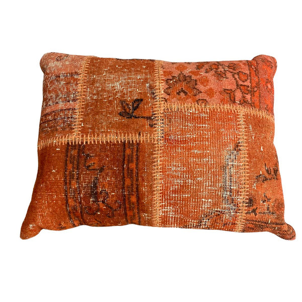 Vintage Moroccan Patchwork Wool Floor Cushion Or Pillow