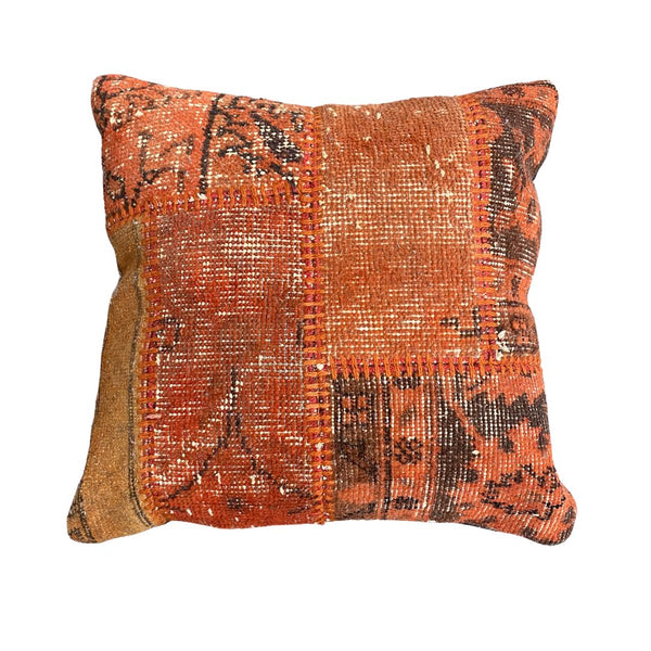 Vintage Moroccan Patchwork Wool Square Cushion Or Pillow