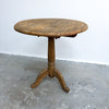Vintage Oak Wine Or Side Table With Tri-foot Base