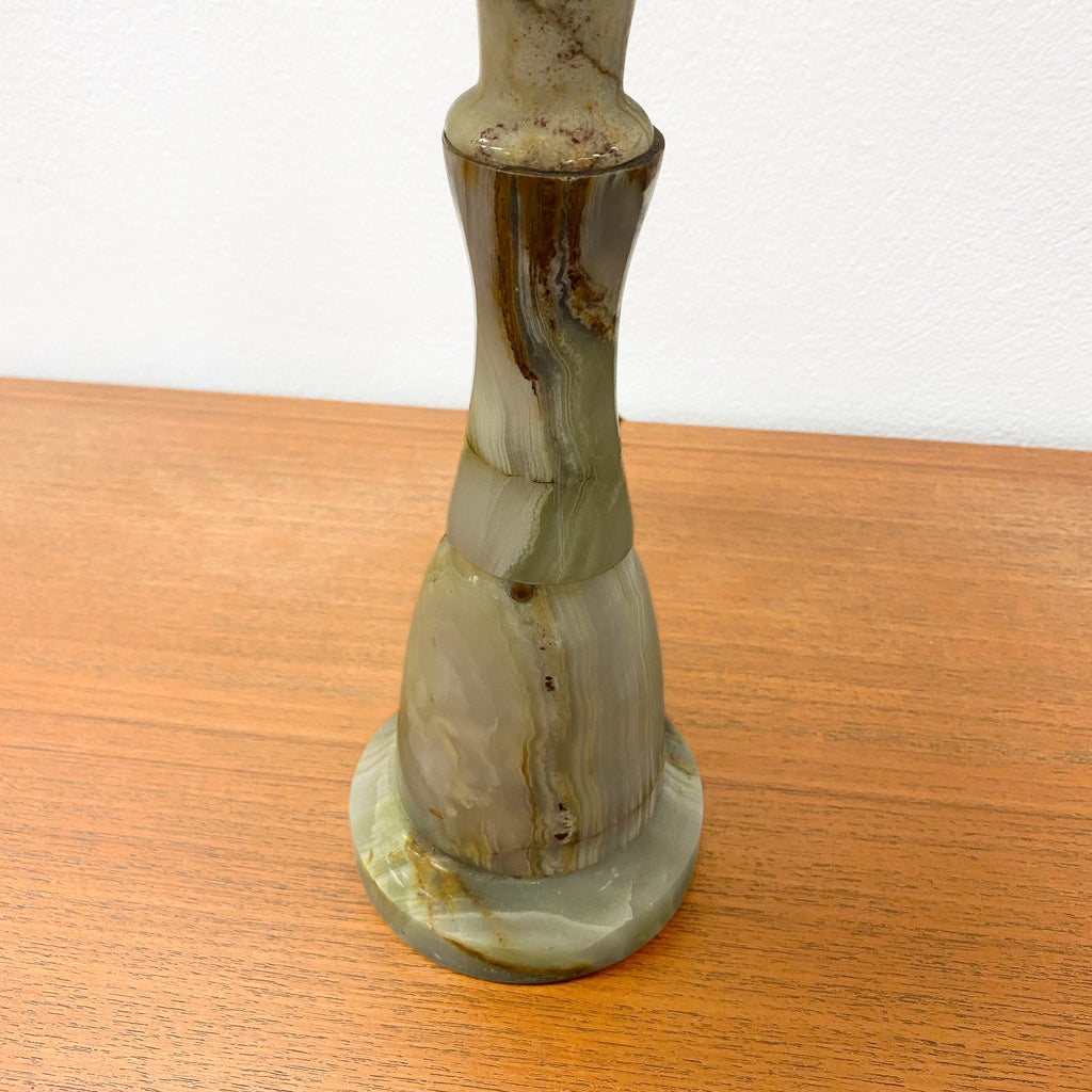 Vintage Onyx Table Lamp With Shade 