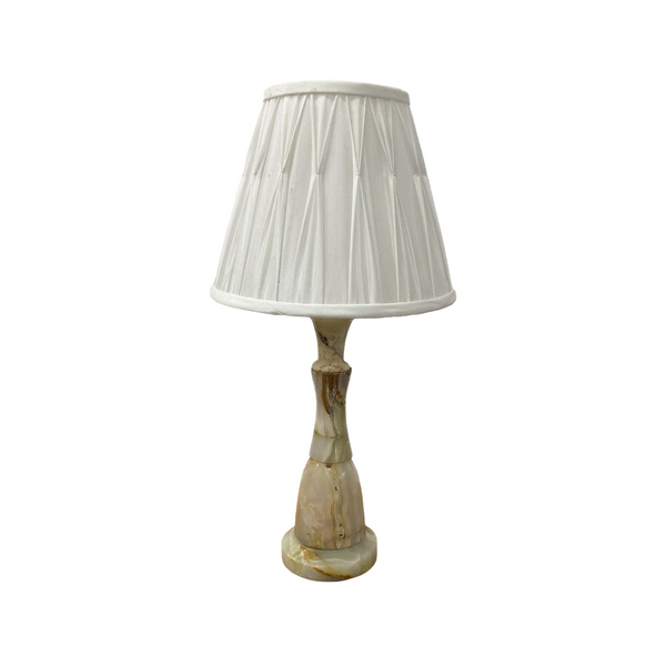 Vintage Onyx Table Lamp With Shade