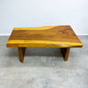 Vintage Organic Form Solid Wood Slab Coffee Table