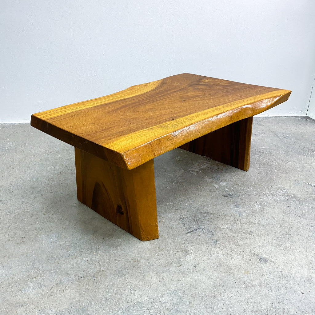 Vintage Organic Form Solid Wood Slab Coffee Table