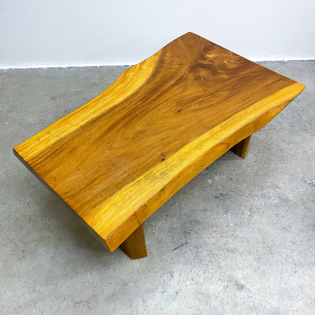 Vintage Organic Form Solid Wood Slab Coffee Table