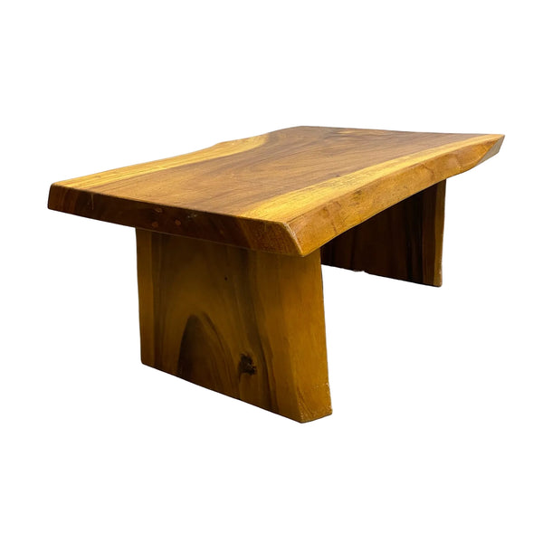 Vintage Organic Form Solid Wood Slab Coffee Table