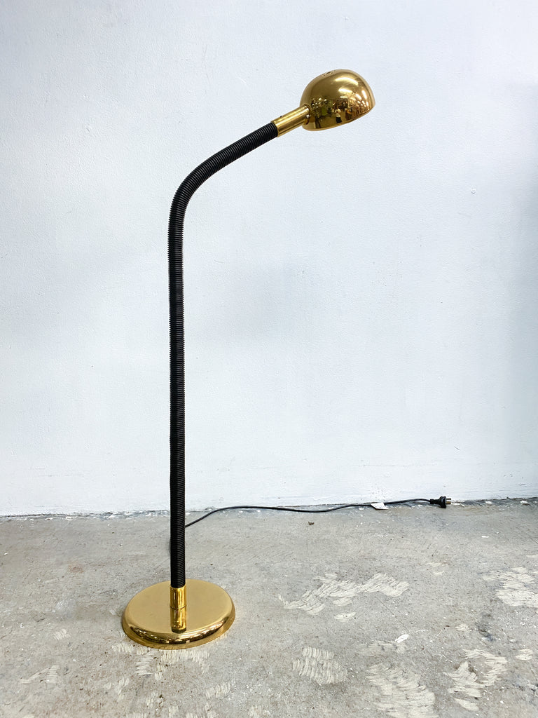 Vintage Oslo Gold Chrome Gooseneck Floor Lamp