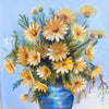 Vintage Painting Daisies In Blue Vase Signed By Artist