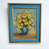 Vintage Painting Daisies In Blue Vase Signed By Artist